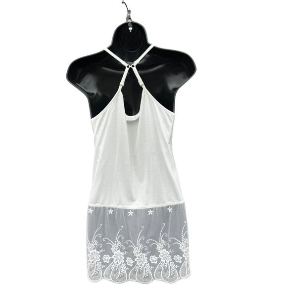 Off White Lace Tank Top Extender with Built in Shelf Bra TANK-EXT-WHITE - Picture 4 of 12